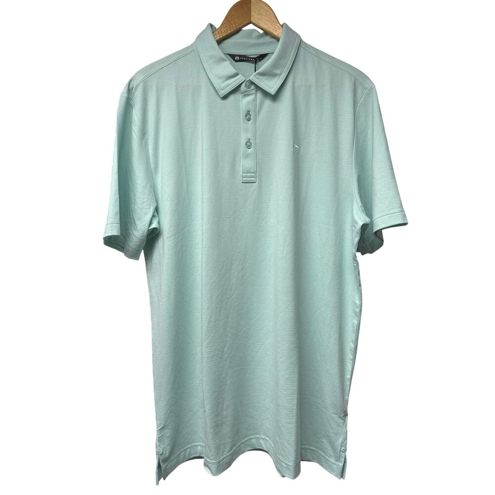 NWT TravisMathew The Heater Polo Men’s Large Mint Green Golf Performance Stretch